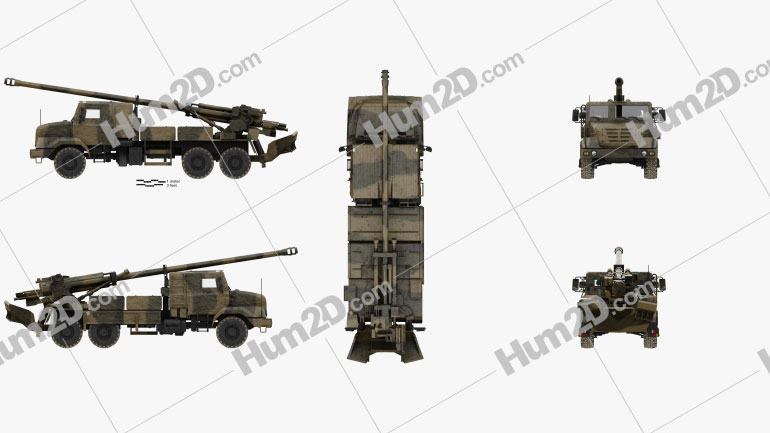 CAESAR self-propelled Howitzer Blueprint Template
