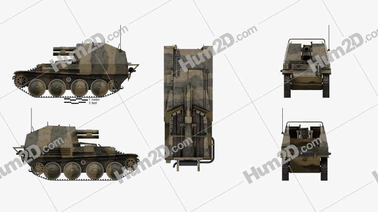 Grille Self-propelled Artillery Blueprint Template
