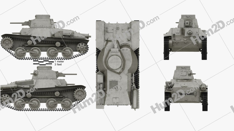 Type 95 Ha-Go Blueprint Template