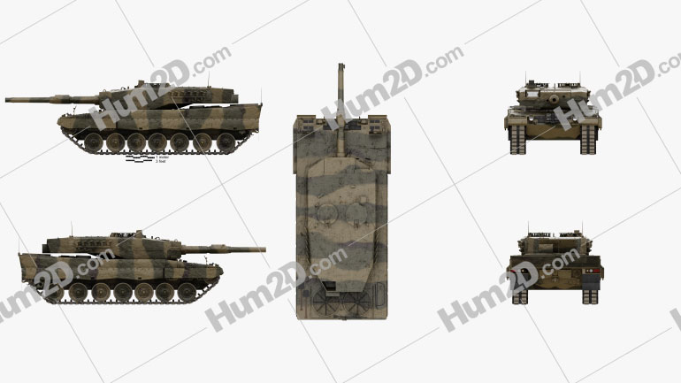 Leopard 2A4 Blueprint Template