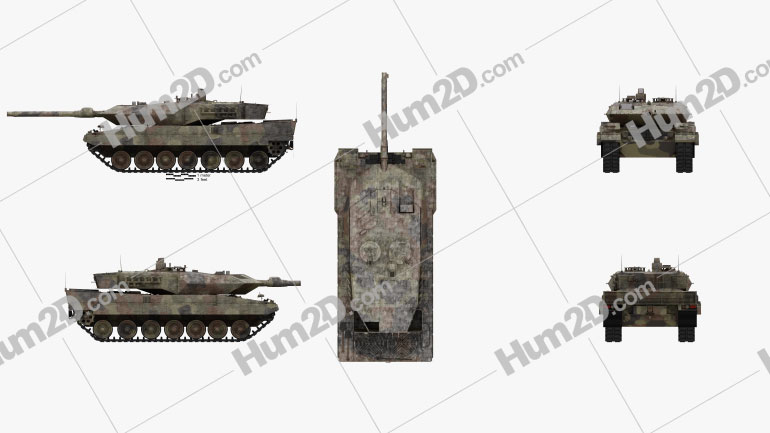 Leopard 2A6 Blueprint Template