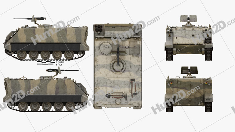 M113 Armored Personnel Carrier Blueprint Template