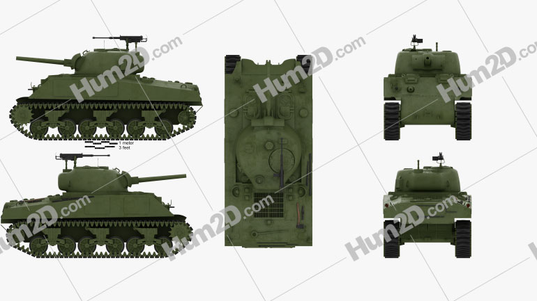M4A2 Sherman Blueprint Template