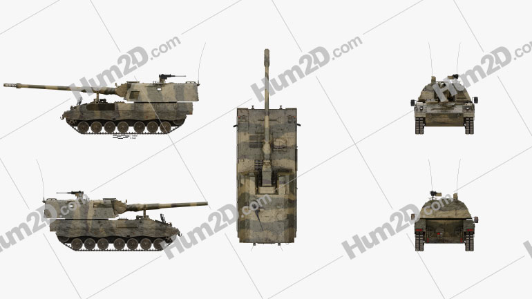 Panzerhaubitze 2000 Blueprint Template