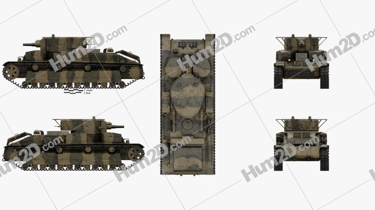 T-28 Medium Tank Blueprint Template