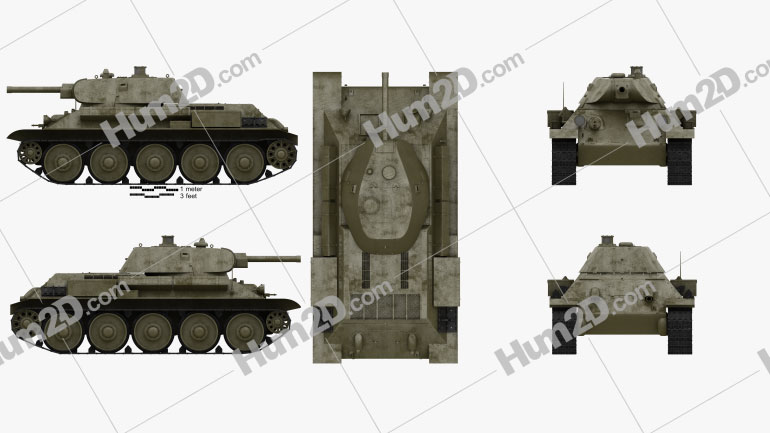 T-34-85 Blueprint Template