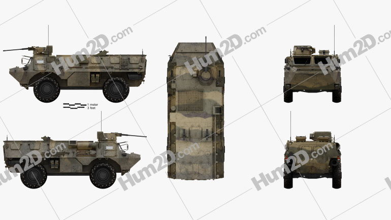 VAB Armoured Personnel Carrier Blueprint Template
