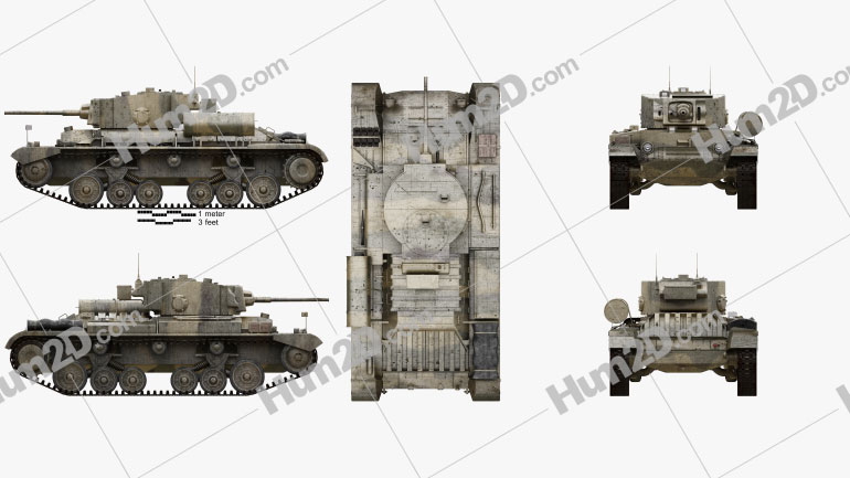 Valentine Infantry Tank Mk III Blueprint Template
