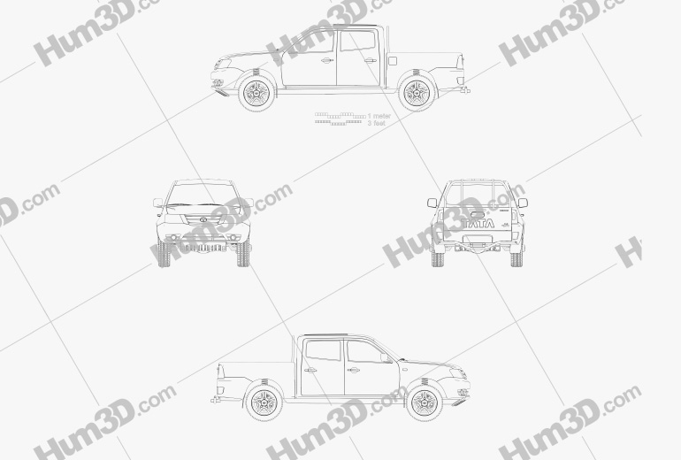 Tata Xenon Double Cab 2014 Blueprint