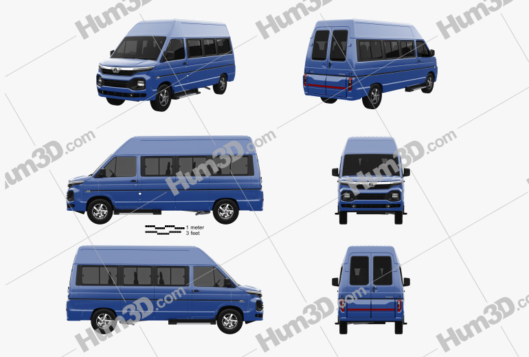 Tata Winger Passenger Van L2H2 2020 Blueprint Template