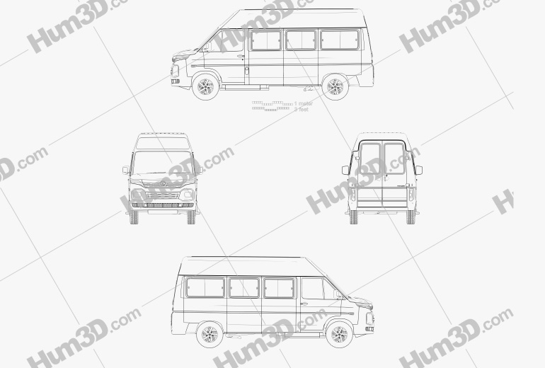 Tata Winger Passenger Van L2H2 2020 Blueprint