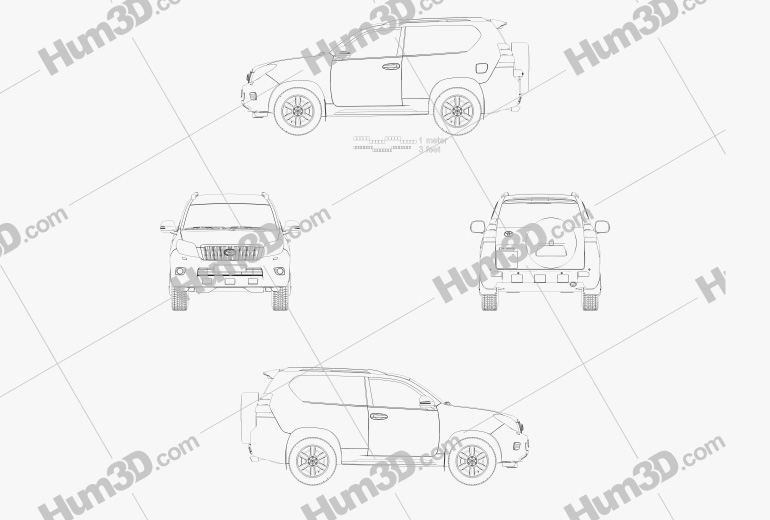 Toyota Land Cruiser Prado 3 porte 2013 Blueprint