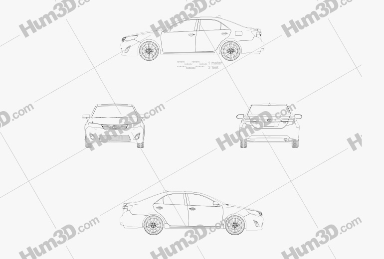 Toyota Camry 2014 US Version Blueprint