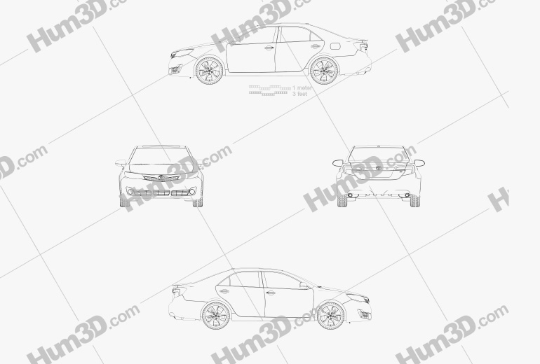 Toyota Camry US SE 2012 設計図