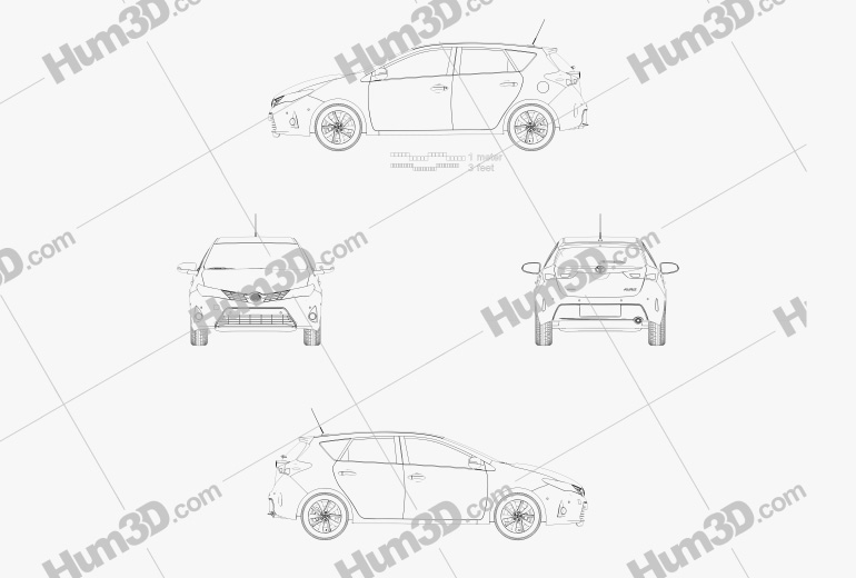 Toyota Auris ハッチバック 2013 設計図