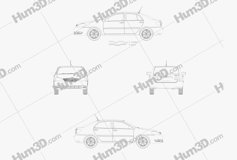 Toyota Corolla (E120) 2012 Blueprint