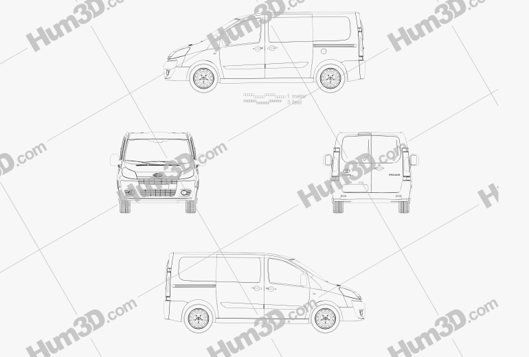 Toyota ProAce Van L1H1 2014 Blueprint