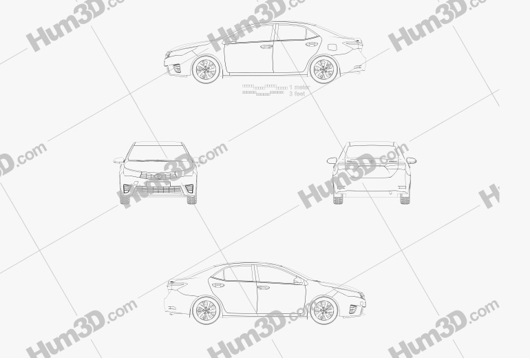 Toyota Corolla sedan 2016 Blueprint