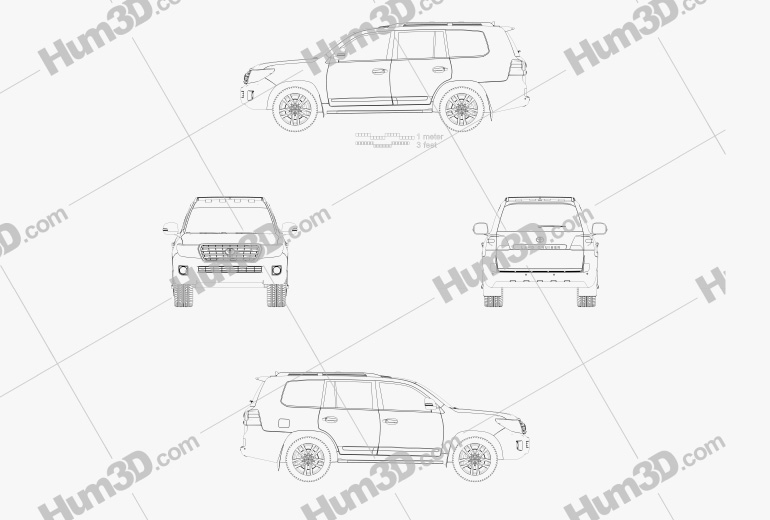 Toyota Land Cruiser (J200) 2014 Blueprint