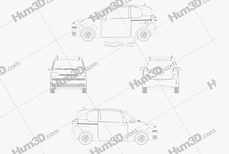 Toyota Spade 3-door hatchback 2015 Blueprint