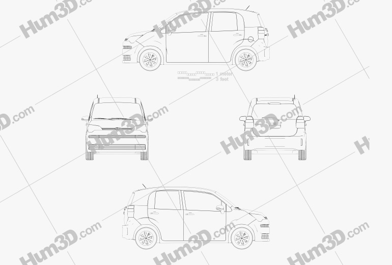 Toyota Spade 5ドア ハッチバック 2012 設計図