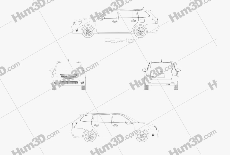Toyota Corolla Fielder 2012 設計図