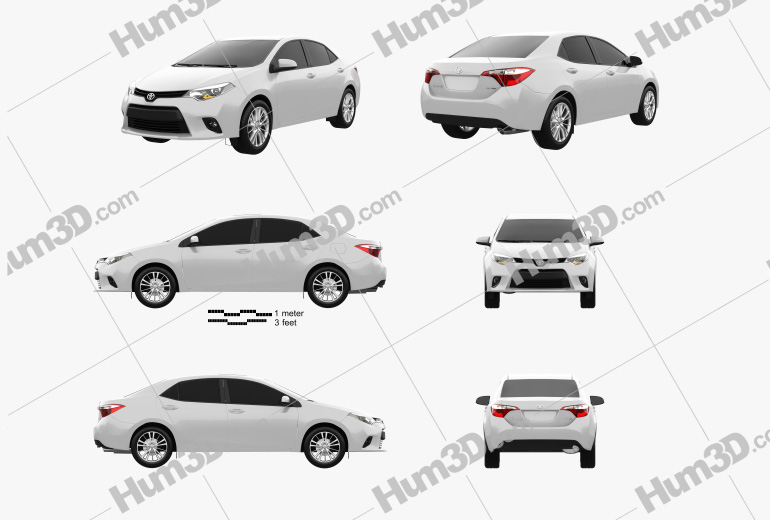 Toyota Corolla LE Eco US 2015 Blueprint Template