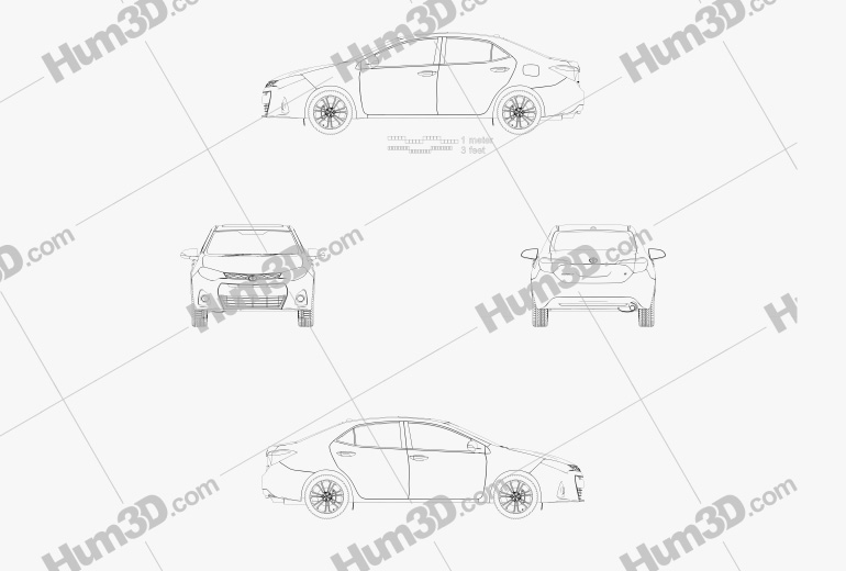 Toyota Corolla S US 2015 Blueprint