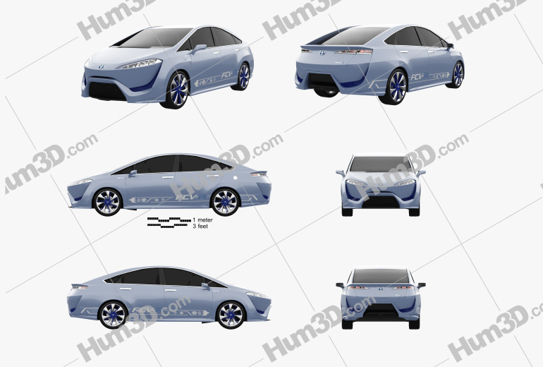 Toyota FCV-R 2015 Blueprint Template