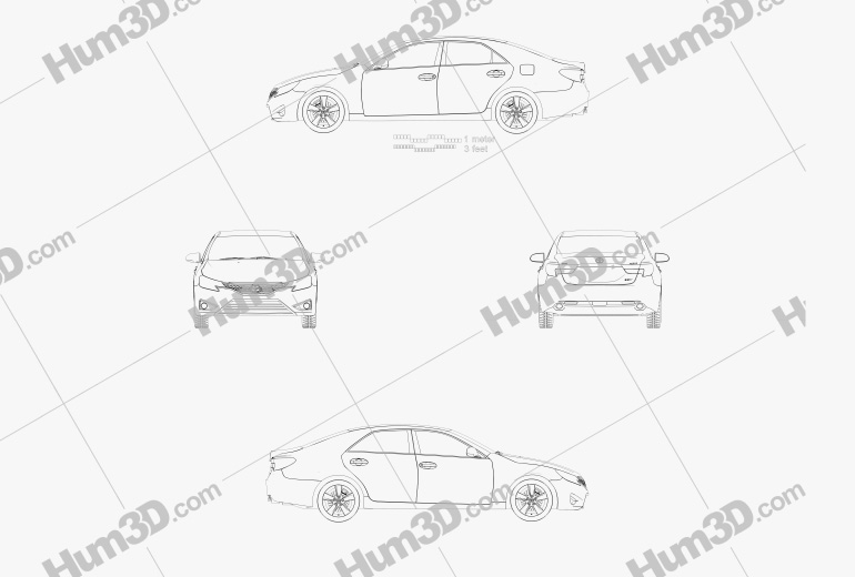 Toyota Mark X (Reiz) 2012 設計図