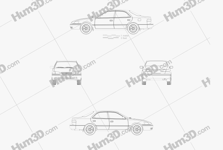 Toyota Camry (XV20) 1997 Disegno Tecnico