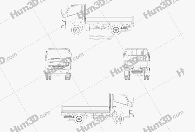 Toyota ToyoAce Flatbed 2006 蓝图