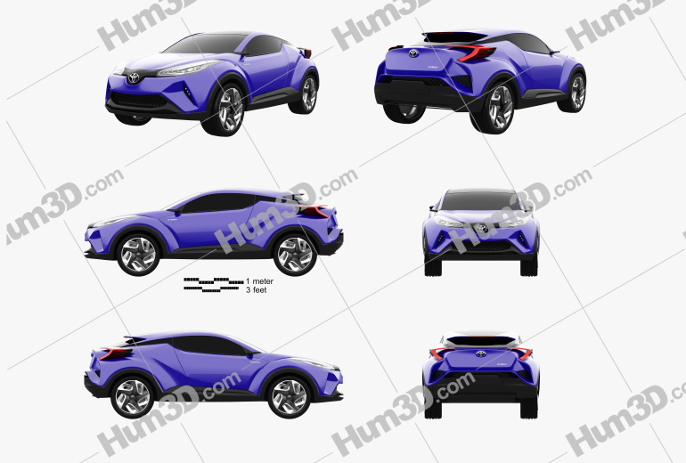 Toyota C-HR Concept 2017 Blueprint Template