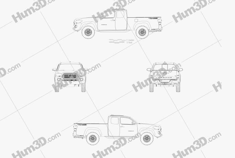 Toyota Tacoma Access Cab Long bed TRD Off-Road 2017 Blueprint