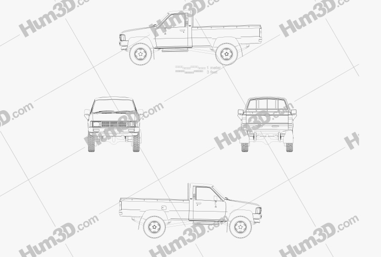 Toyota Hilux DX Long Body 1983 Blueprint