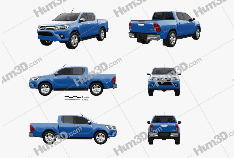 Toyota Hilux Double Cab Revo 2018 Blueprint Template