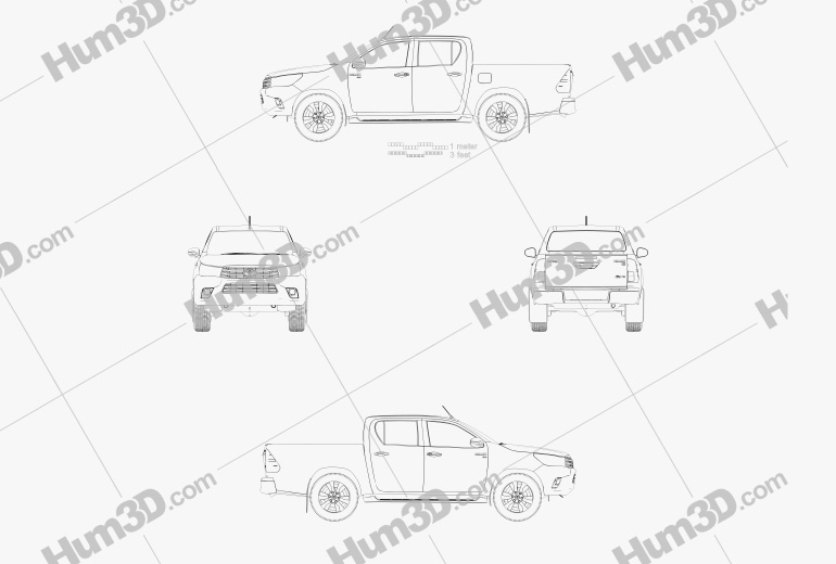 Toyota Hilux Doppelkabine Revo 2018 Blueprint