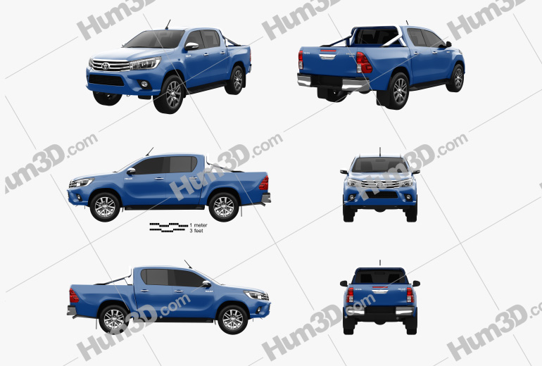 Toyota Hilux Double Cab SR5 2018 Blueprint Template