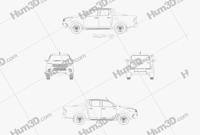 Toyota Hilux 双人驾驶室 SR5 2018 蓝图