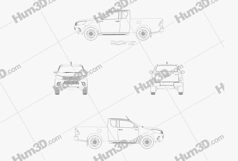 Toyota Hilux Extra Cab SR 2018 Blueprint