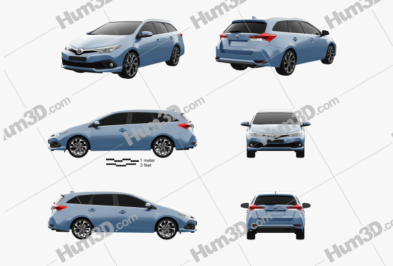 Toyota Auris Touring Sports hybrid 2018 Blueprint Template