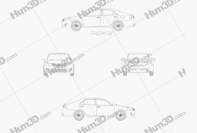 Toyota Camry (XV50) RZ SE 2016 ブループリント
