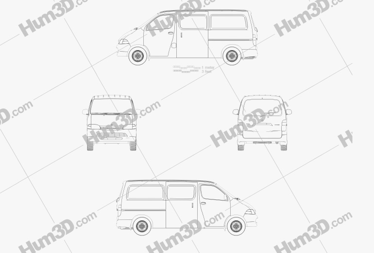 Toyota Hiace Panel Van 2006 Blueprint