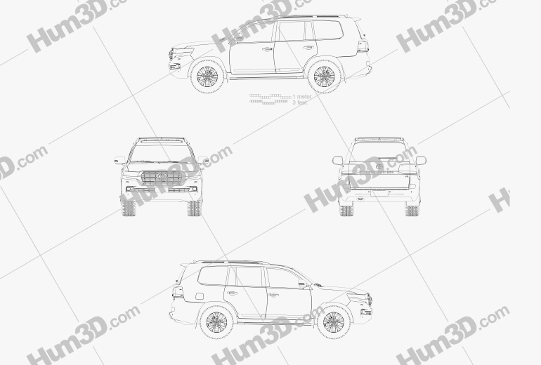 Toyota Land Cruiser (J200) 2019 Blueprint