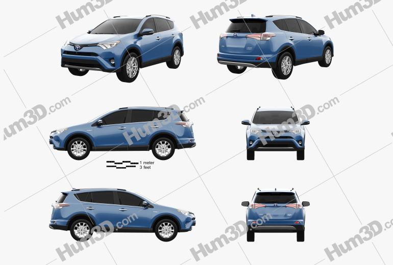 Toyota RAV4 hybrid 2019 Blueprint Template