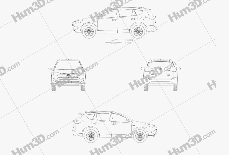 Toyota RAV4 hybride 2019 Blueprint