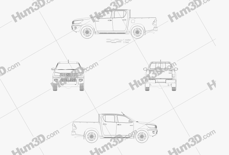 Toyota Hilux Double Cab Hi Rider 2018 Blueprint