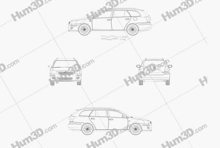 Toyota Avensis wagon 2008 Blueprint