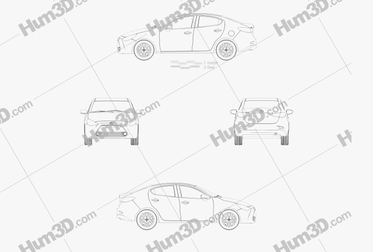 Toyota Yaris (CA) Sedán 2018 Blueprint