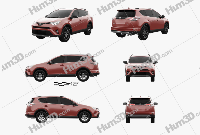Toyota RAV4 SE 2019 Blueprint Template